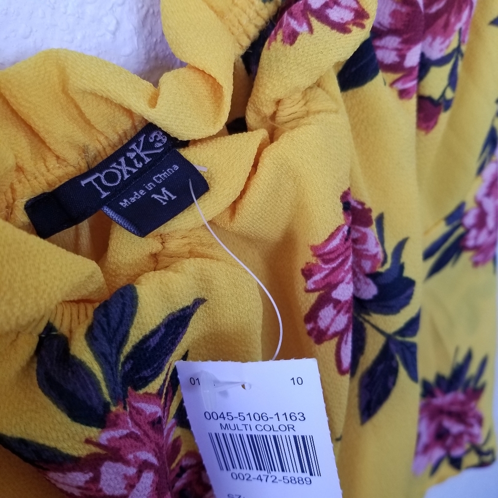 springtime floral off the shoulder romper shorts - Picture 4 of 8